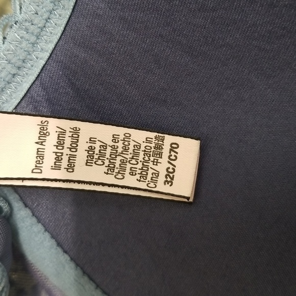 Victoria's Secret Dream Angel Bra Padded Smokey Blue Lace 32C - Picture 10 of 10